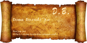Doma Bozsóka névjegykártya
